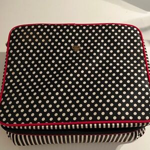 PurseN Black & White Polka Dot Cosmetic Case with Red Trim